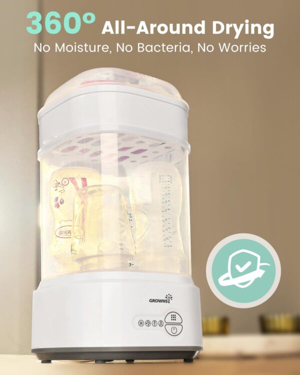 GROWNSY Bottle Sterilizer and Dryer, Compact Electric Steam Baby Bottle Sterilizer - Image 2