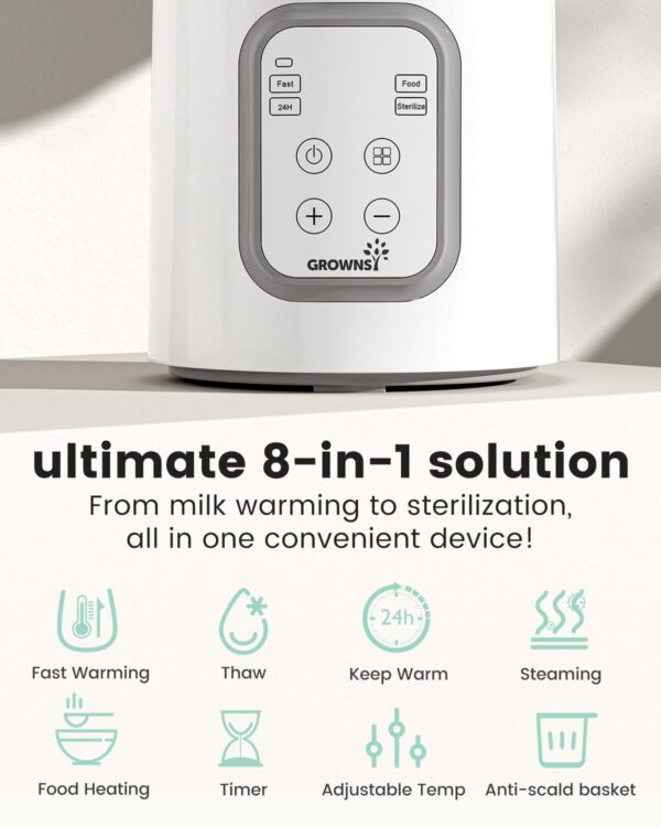 Bottle Warmer, GROWNSY 8-in-1 Fast Baby Milk Warmer with Timer - Image 7