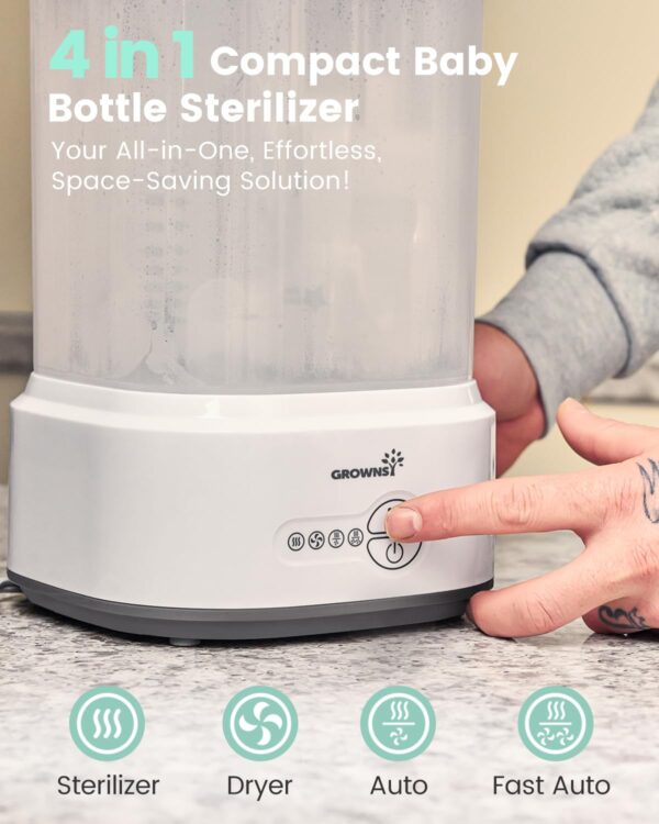 GROWNSY Bottle Sterilizer and Dryer, Compact Electric Steam Baby Bottle Sterilizer - Image 7