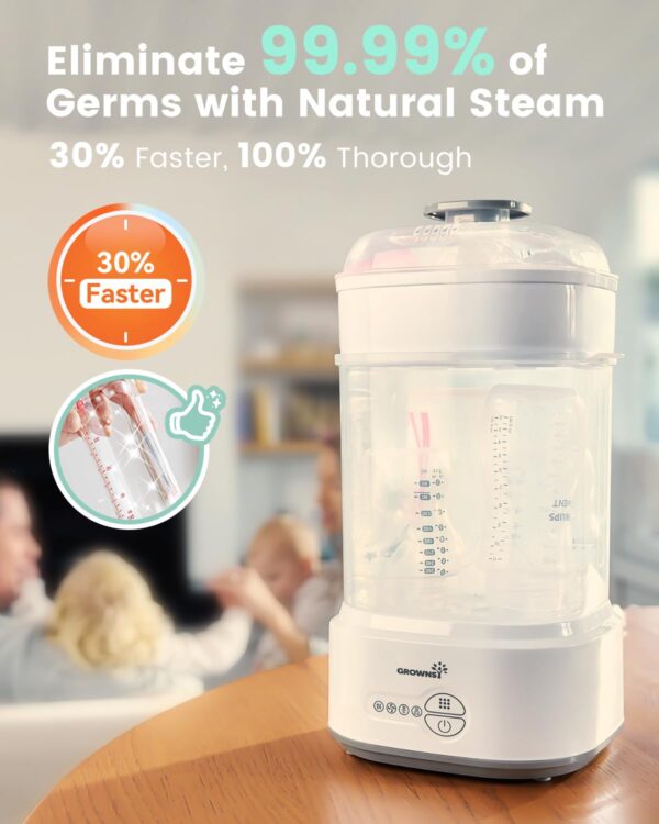 GROWNSY Bottle Sterilizer and Dryer, Compact Electric Steam Baby Bottle Sterilizer - Image 6