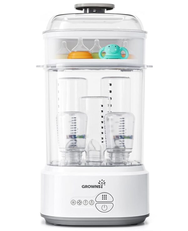 GROWNSY Bottle Sterilizer and Dryer, Compact Electric Steam Baby Bottle Sterilizer
