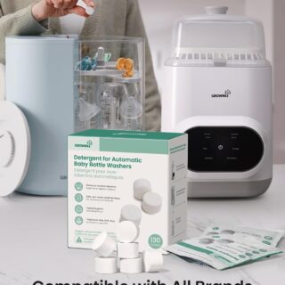 GROWNSY Detergent Washing Tablets 130 PCS for Momcozy, Baby Brezza Bottle Washer, Compatible with All Brands Baby Bottle Washers