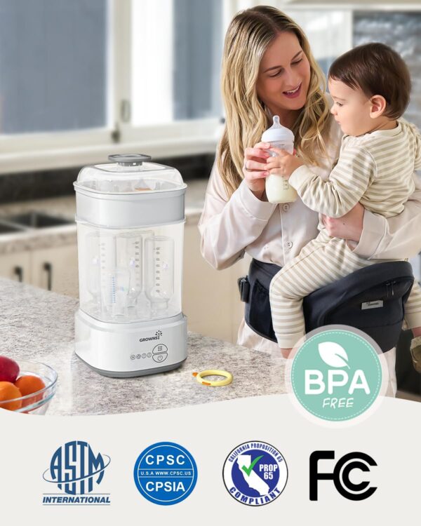 GROWNSY Bottle Sterilizer and Dryer, Compact Electric Steam Baby Bottle Sterilizer - Image 3