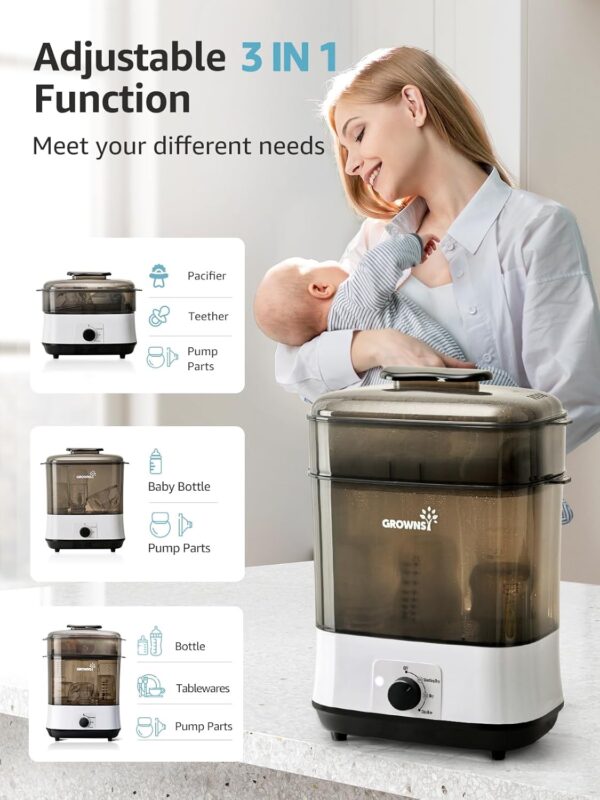 GROWNSY Adjustable 3 IN 1 Large Bottle Sterilizer and Dryer - Image 6